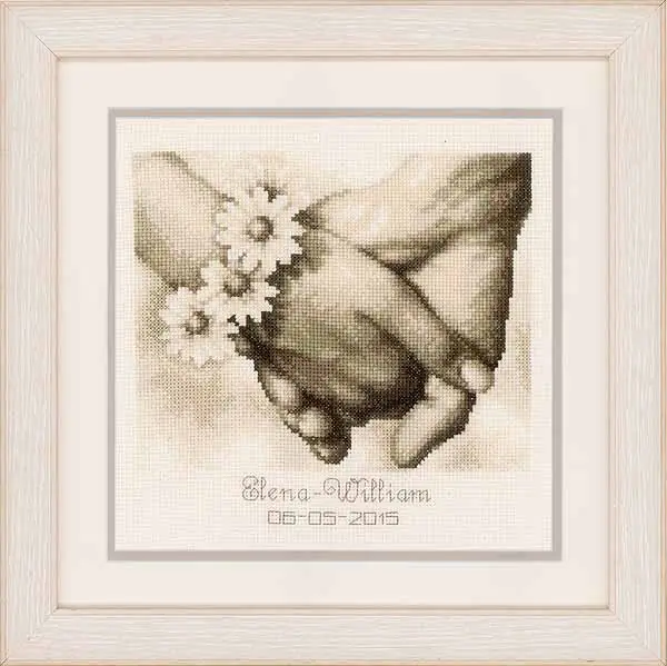 Order Now Just Married Wedding Sampler Cross Stitch Kit By Vervaco