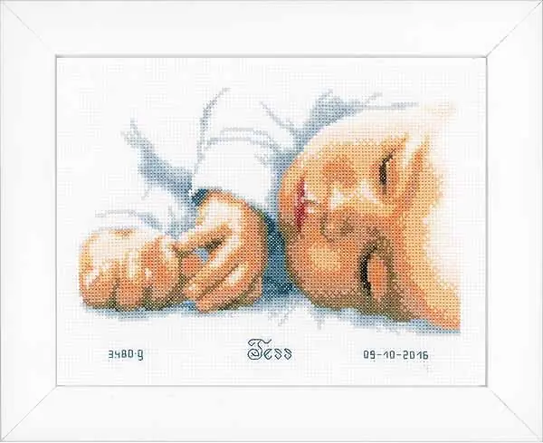 New Born Birth Sampler Cross Stitch Kit By Vervaco Direct From Manufacturer