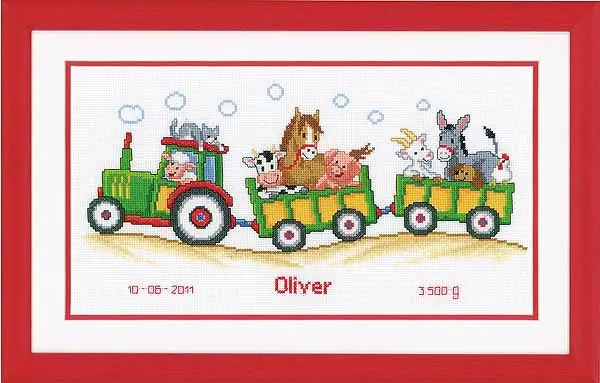 Wholesale Tractor Birth Sampler Cross Stitch Kit By Vervaco