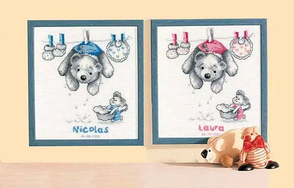 Best Seller Baby Laundry Birth Sampler Cross Stitch Kit By Vervaco