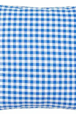 Blue Gingham Cushion Back Finishing Kit by Vervaco (45 x 45cm) Premium