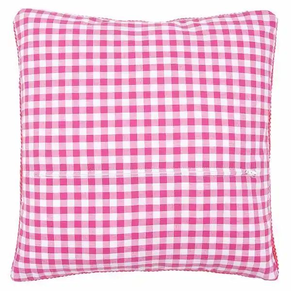 Pink Gingham Cushion Back Finishing Kit by Vervaco (45 x 45cm) Express Delivery
