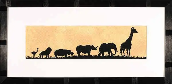 Popular Parade of Wild Animals Cross Stitch Kit By Lanarte