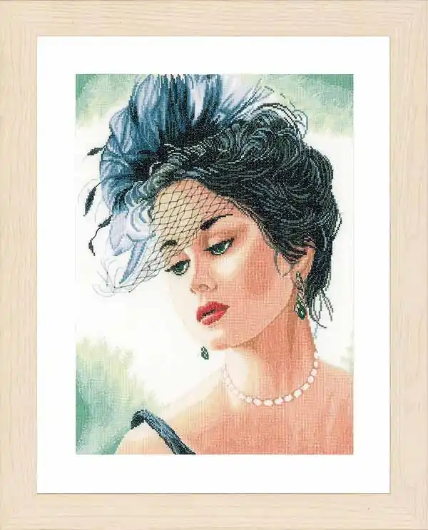 Lady with Hat Cross Stitch Kit By Lanarte Affordable