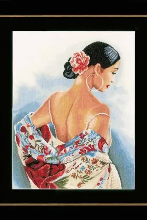 New Arrival Flower Scarf Cross Stitch Kit By Lanarte