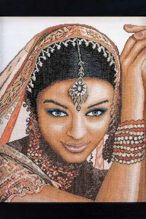 Sale Indian Model Cross Stitch Kit By Lanarte