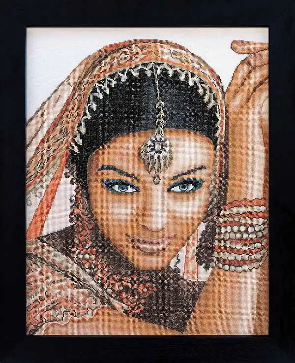 Sale Indian Model Cross Stitch Kit By Lanarte