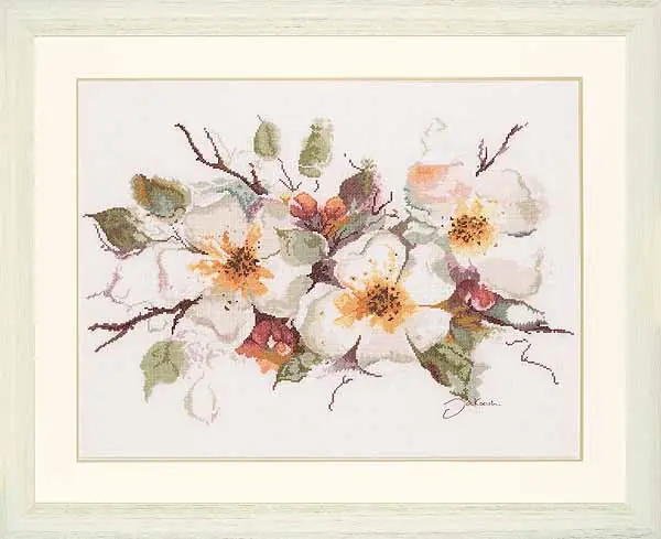 Apple Blossom Cross Stitch Kit By Lanarte Original