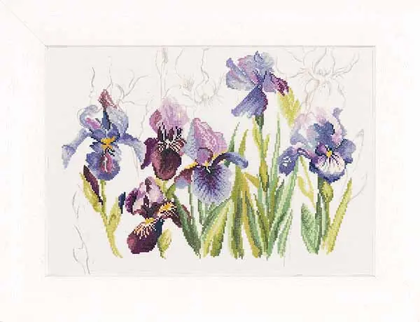 Markdown Irises Cross Stitch Kit By Lanarte