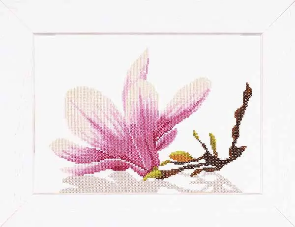 Magnolia Twig with Flower Cross Stitch Kit By Lanarte Order Now