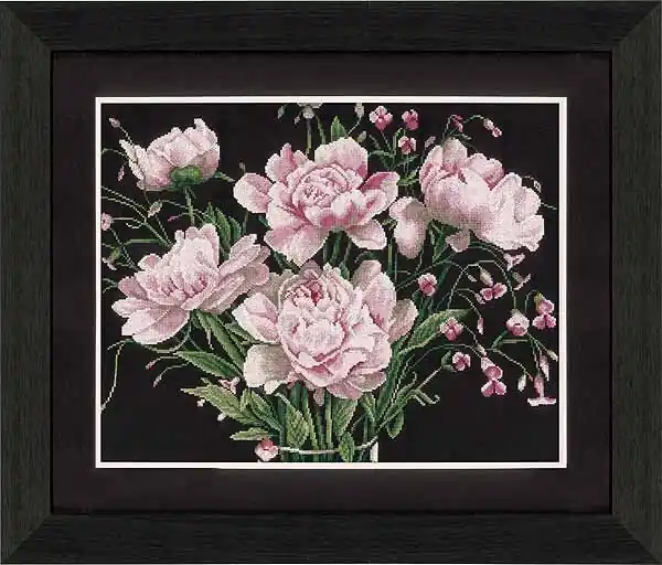 Pink Roses Cross Stitch Kit By Lanarte Direct From Manufacturer