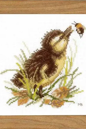 New Release Duckling and Bumble Bee Cross Stitch Kit By Lanarte