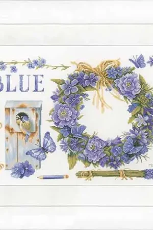 Buy Today Lavender Wreath Cross Stitch Kit By Lanarte