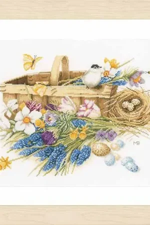 Spring Flowers Cross Stitch Kit By Lanarte Clearance