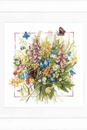 Buy Today Summer Bouquet Cross Stitch Kit By Lanarte