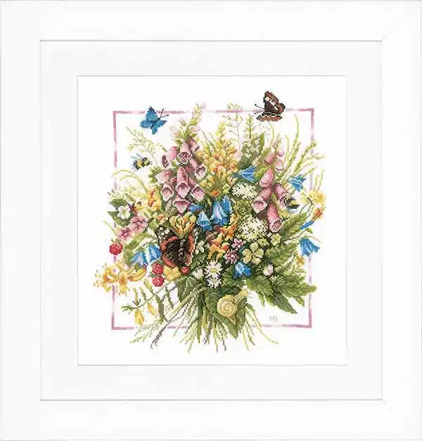 Buy Today Summer Bouquet Cross Stitch Kit By Lanarte