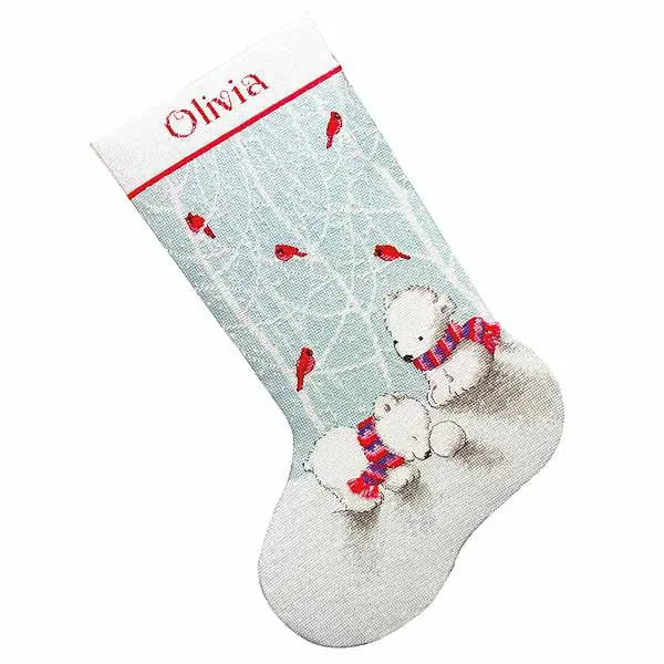 Snow Bears Christmas Stocking Cross Stitch Kit by Dimensions Same Day Shipping