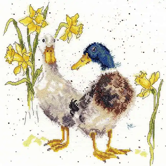 Free Shipping Ducks and Daffs Cross Stitch Kit By Bothy Threads