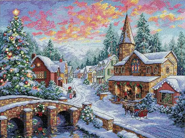 Holiday Village Cross Stitch Kit by Dimensions Last Chance