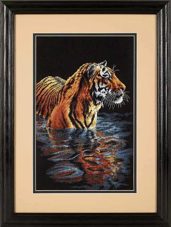 Free Delivery Tiger Chilling Out Cross Stitch Kit by Dimensions