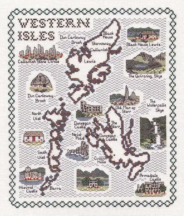 Direct From Factory Western Isles Map Cross Stitch Kit by Classic Embroidery