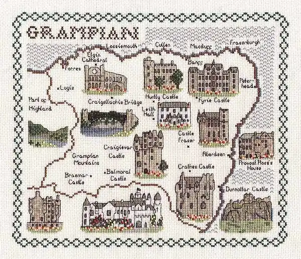 Secure Checkout Grampian Map Cross Stitch Kit by Classic Embroidery