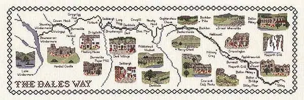 Hassle-Free Returns The Dales Way Map Cross Stitch Kit by Classic Embroidery