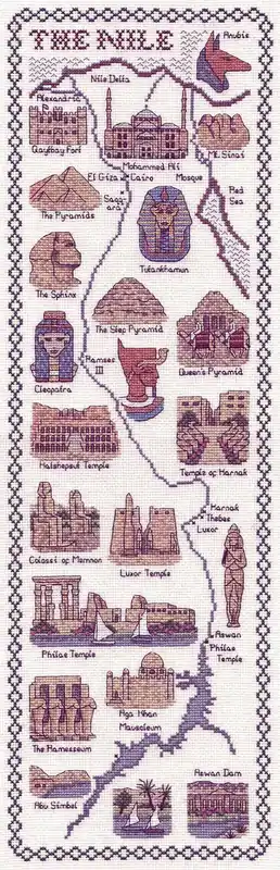 Latest The Nile Map Cross Stitch Kit by Classic Embroidery