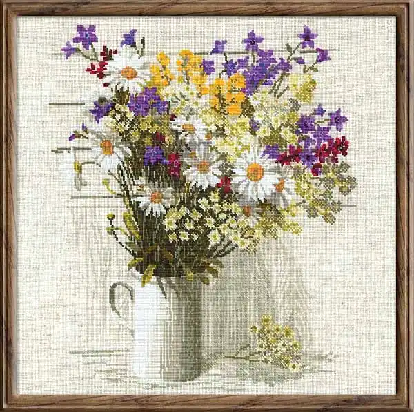 Don’t Miss Out Wildflowers Cross Stitch Kit By RIOLIS