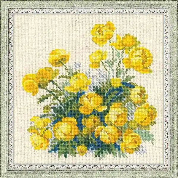 Crafted Globe Flower Cross Stitch Kit By RIOLIS