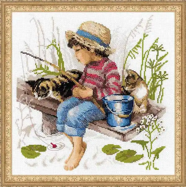 New Arrival Lets Go Fishing Cross Stitch Kit By RIOLIS