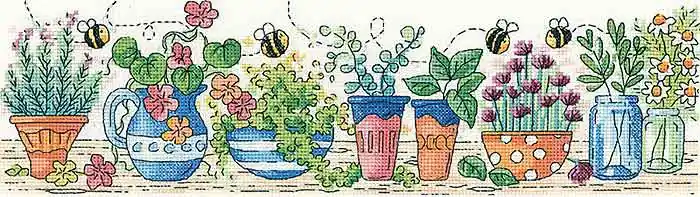 Hot Deal Herb Garden Cross Stitch Kit by Heritage Crafts
