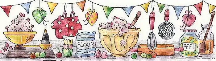 Ready Steady Bake Cross Stitch Kit by Heritage Crafts Genuine