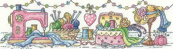 Same Day Shipping The Sewing Room Cross Stitch Kit by Heritage Crafts