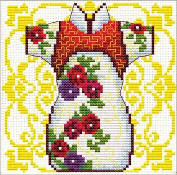 Limited Edition Rose Geisha Printed Cross Stitch Kit by Needleart World