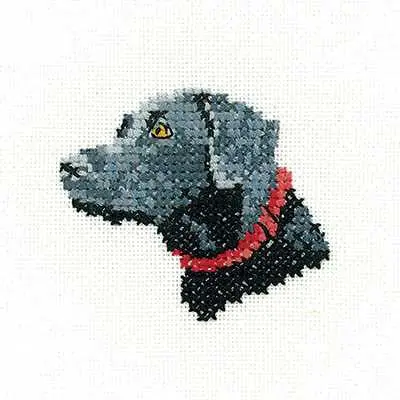 Black Labrador Cross Stitch Kit by Heritage Crafts Markdown