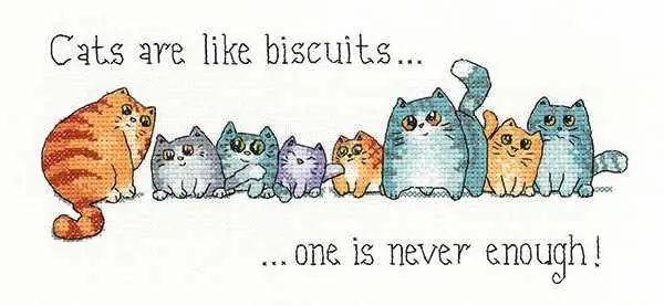 Time-Limited Cats and Biscuits Cross Stitch Kit by Heritage Crafts