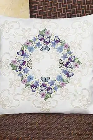 Floral Fantasy Pillow Embroidery Kit by Janlynn Must Have
