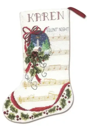 Silent Night Stocking Cross Stitch Kit by Janlynn Last Chance