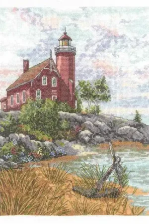 Eagle Harbour Light Cross Stitch Kit by Janlynn Budget
