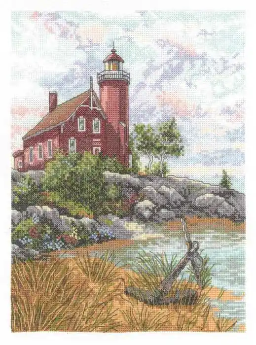 Eagle Harbour Light Cross Stitch Kit by Janlynn Budget