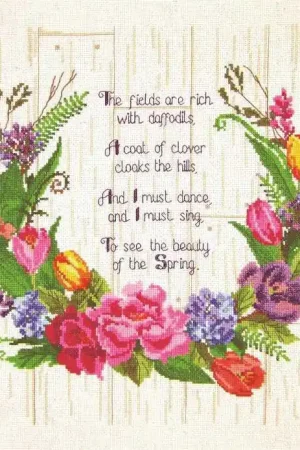 Final Sale Spring Sentiments Cross Stitch Kit by Janlynn