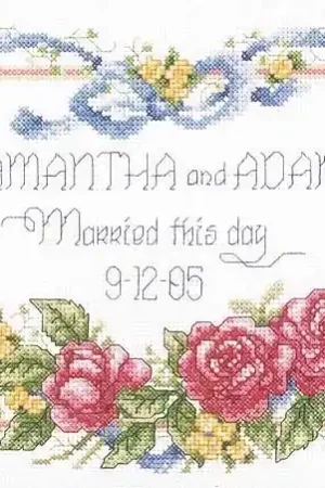 Married This Day Wedding Sampler Cross Stitch Kit by Janlynn Low Price