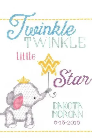 While Supplies Last Twinkle Twinkle Birth Sampler Cross Stitch Kit by Janlynn