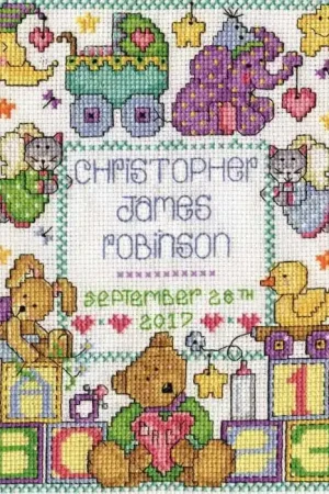 ABC Baby Birth Sampler Cross Stitch Kit by Design Works Top Pick