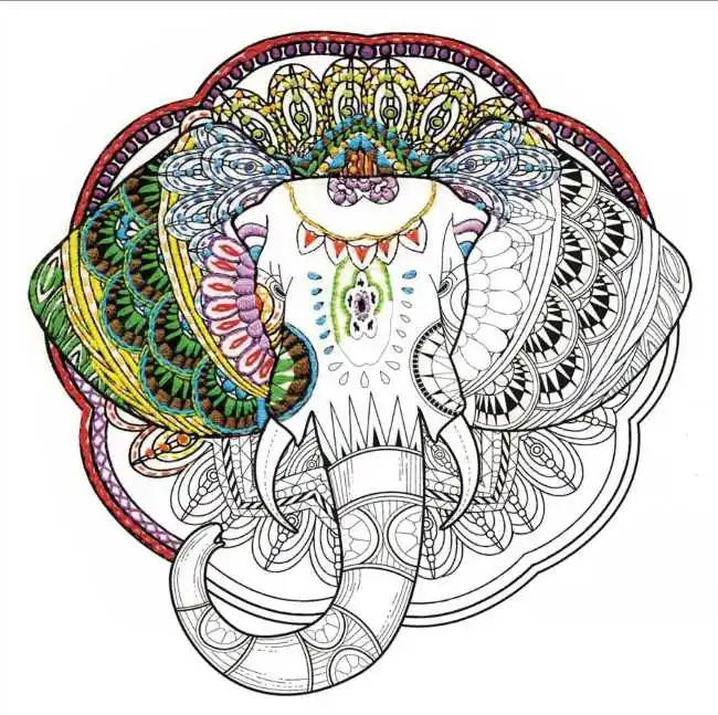 Get Yours Elephant Zenbroidery by Design Works