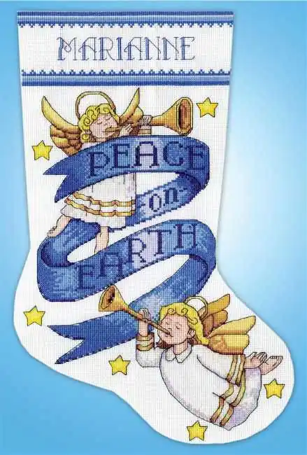 Peace on Earth Christmas Stocking Cross Stitch Kit by Design Works Mega Sale