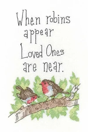 When Robins Appear Cross Stitch Kit by Heritage Crafts Price Cut