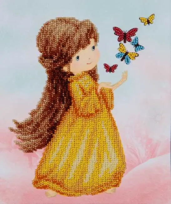 Girl with Butterflies Bead Embroidery Kit by VDV Factory Price