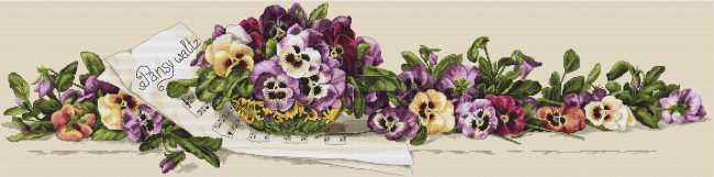Latest Pansy Waltz Cross Stitch Kit by Merejka